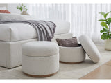 Virgil Off-White Upholstered Storage Ottoman in Ricotta Boucle by Modus Furniture at Eve Furniture