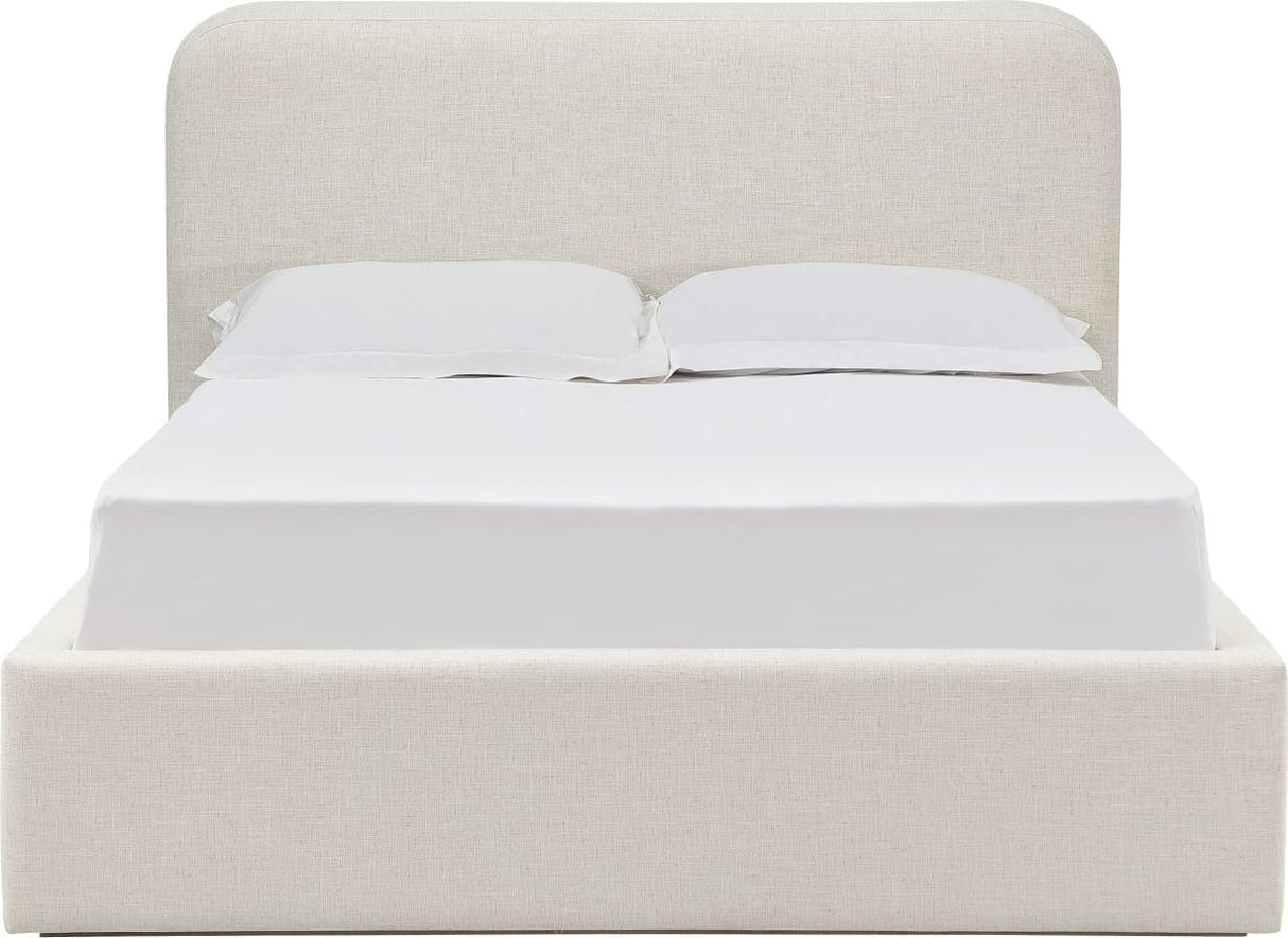 Virgil Off-White Whipped Honey California King Upholstered Platform Bed by Modus Furniture at Eve Furniture