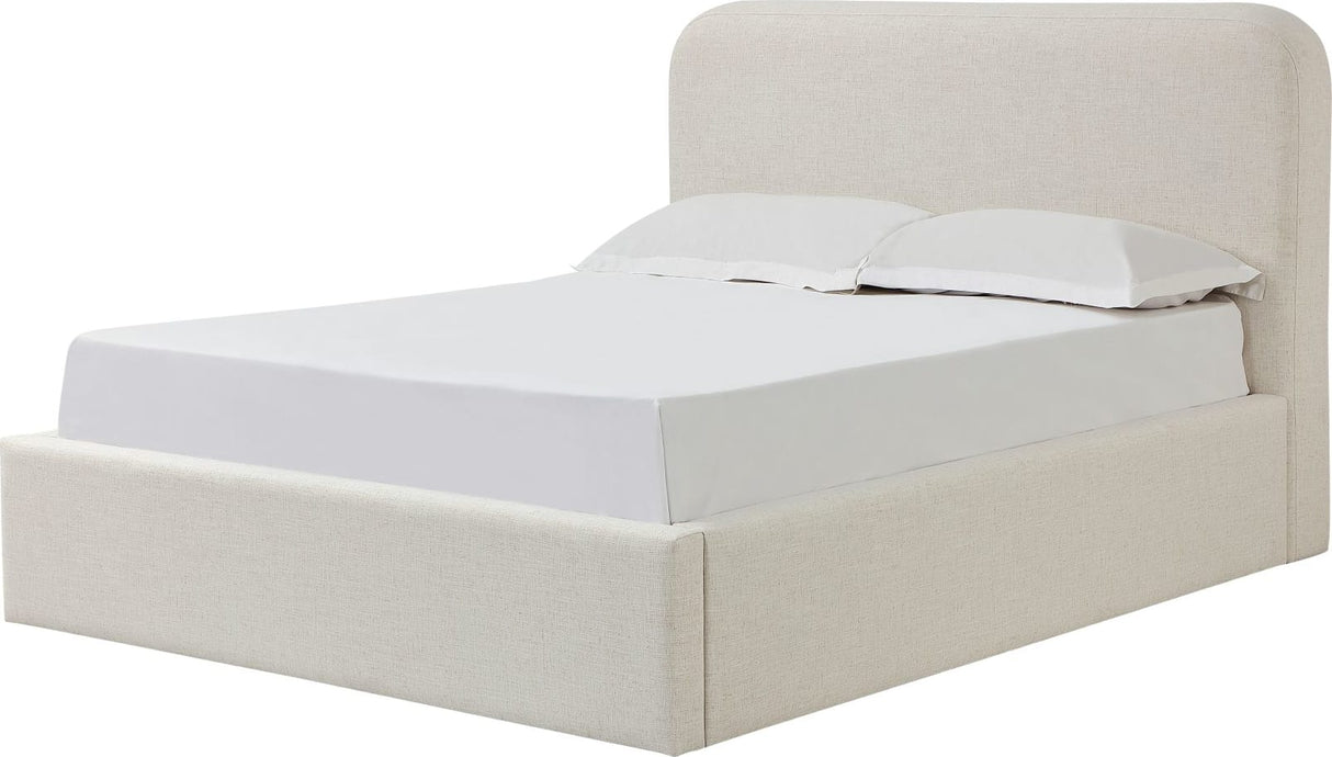 Virgil Off-White Whipped Honey California King Upholstered Platform Bed by Modus Furniture at Eve Furniture