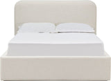 Virgil Off-White Whipped Honey Queen Upholstered Platform Bed by Modus Furniture at Eve Furniture