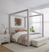 Virgil Rockford Turtle Dove King Upholstered Canopy Bed by Modus Furniture at Eve Furniture