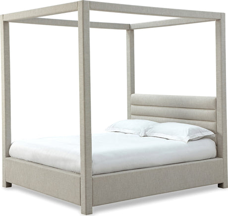Virgil Rockford Turtle Dove King Upholstered Canopy Bed by Modus Furniture at Eve Furniture