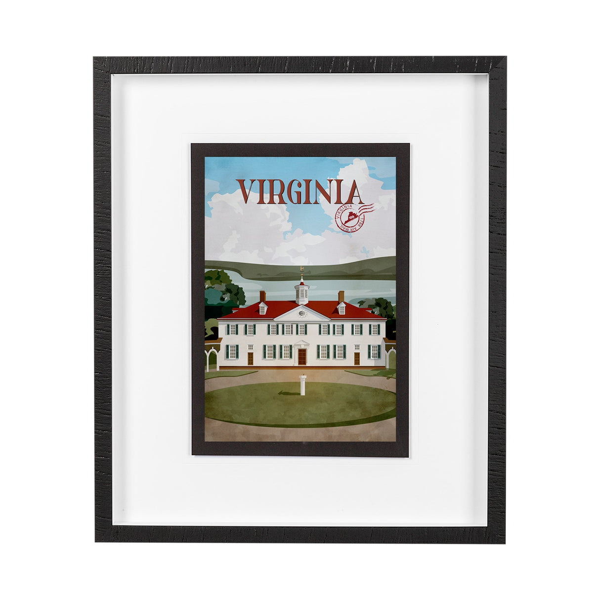 Virginia Go USA (M) by Mercana Studio a Framed Art Print Matted under Glass by Mercana at Eve Furniture