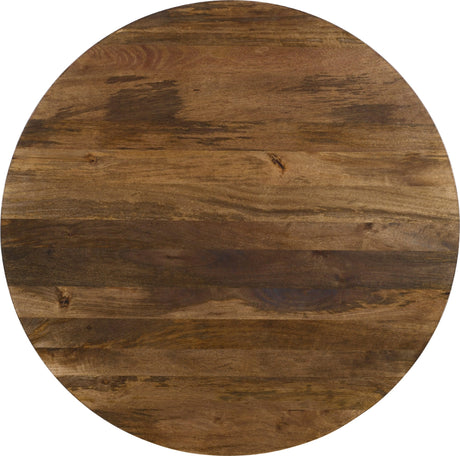 Virton Smoked Brown Solid Wood Round Coffee Table by Modus Furniture at Eve Furniture