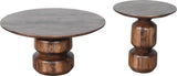 Virton Smoked Brown Solid Wood Round Coffee Table by Modus Furniture at Eve Furniture