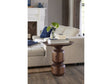 Virton Smoked Brown Solid Wood Round End Table by Modus Furniture at Eve Furniture