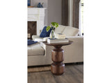 Virton Smoked Brown Solid Wood Round End Table by Modus Furniture at Eve Furniture