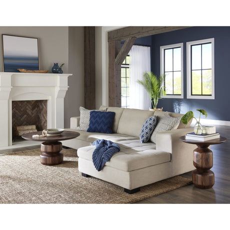 Virton Solid Wood Round End Table in Smoked Brown by Modus Furniture at Eve Furniture