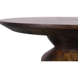 Virton Solid Wood Round End Table in Smoked Brown by Modus Furniture at Eve Furniture