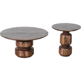 Virton Solid Wood Round End Table in Smoked Brown by Modus Furniture at Eve Furniture