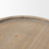 Virve Round Light Brown Wood w/ Gray Wash Wooden Trays by Mercana at Eve Furniture
