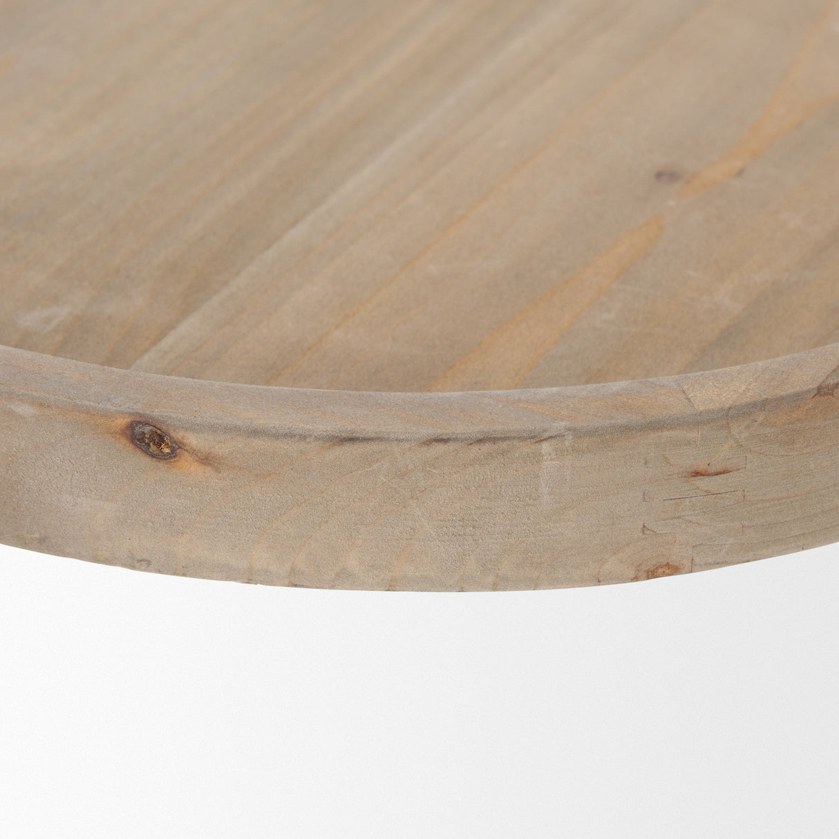 Virve Round Light Brown Wood w/ Gray Wash Wooden Trays by Mercana at Eve Furniture