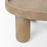 Virve Round Light Brown Wood w/ Gray Wash Wooden Trays by Mercana at Eve Furniture