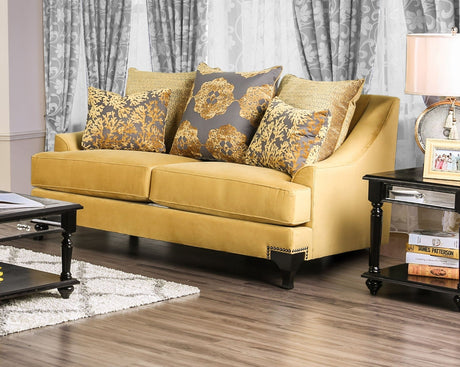 Viscontti Gold/Gray Sofa & Loveseat by Furniture of America at Eve Furniture