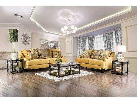 Viscontti Gold/Gray Sofa & Loveseat by Furniture of America at Eve Furniture