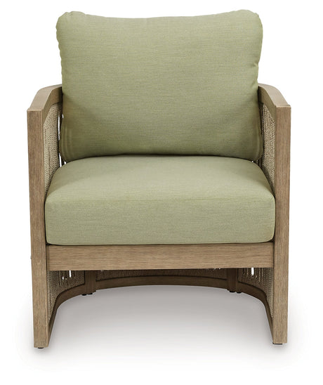 Vision Lane Beige/Green Outdoor Lounge Chair (Set of 2) by Ashley at Eve Furniture