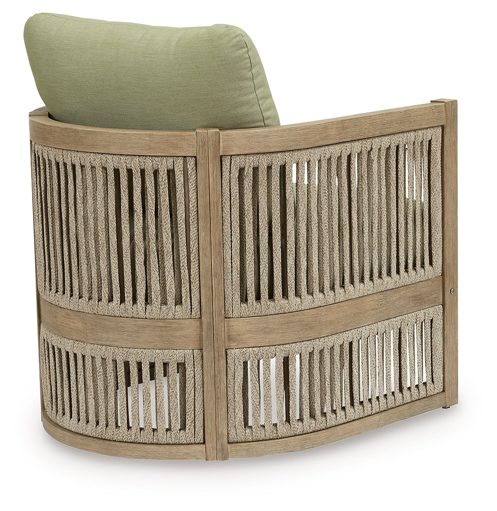 Vision Lane Beige/Green Outdoor Lounge Chair (Set of 2) by Ashley at Eve Furniture