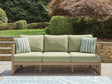 Vision Lane Beige/Green Outdoor Sofa with Cushion by Ashley at Eve Furniture