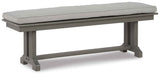 Visola Gray Bench with Cushion by Ashley at Eve Furniture
