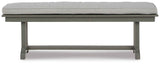 Visola Gray Bench with Cushion by Ashley at Eve Furniture