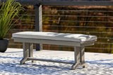 Visola Gray Bench with Cushion by Ashley at Eve Furniture