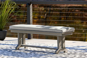 Visola Gray Bench with Cushion by Ashley at Eve Furniture