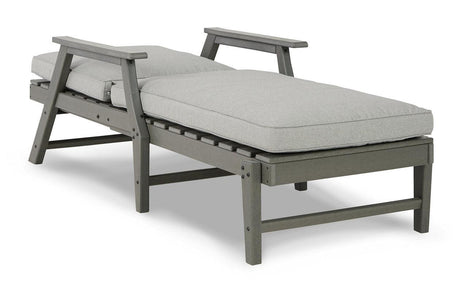 Visola Gray Chaise Lounge with Cushion by Ashley at Eve Furniture