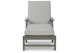 Visola Gray Chaise Lounge with Cushion by Ashley at Eve Furniture