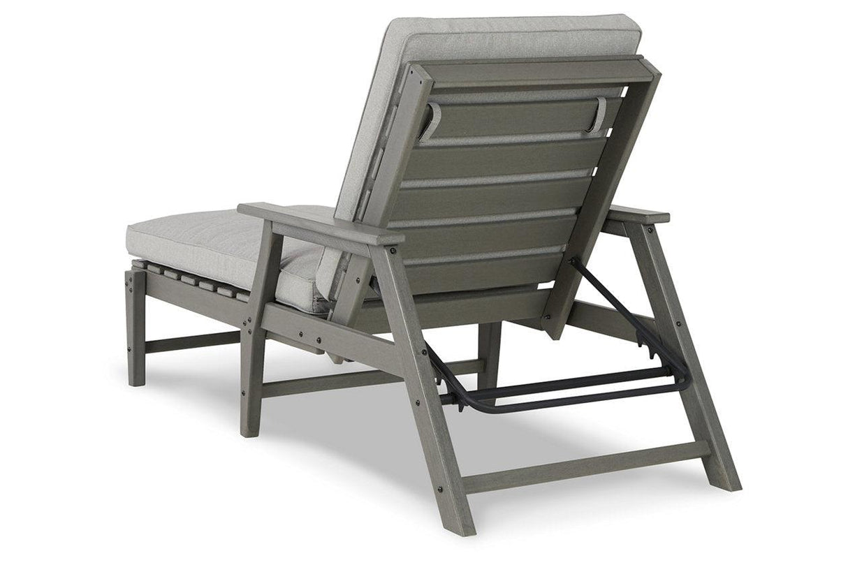 Visola Gray Chaise Lounge with Cushion by Ashley at Eve Furniture