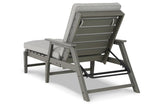 Visola Gray Chaise Lounge with Cushion by Ashley at Eve Furniture