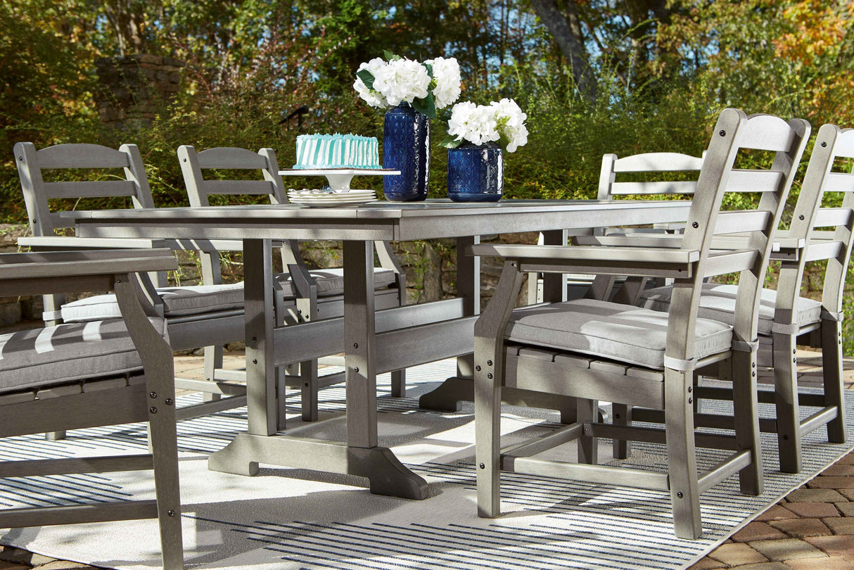 Visola Gray Outdoor Dining Table by Ashley at Eve Furniture
