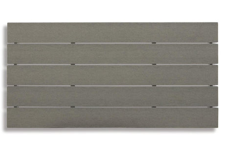 Visola Gray Outdoor Loveseat and 2 Chairs with Coffee Table by Ashley at Eve Furniture