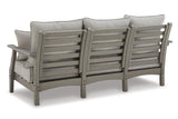 Visola Gray Outdoor Sofa and 2 Chairs with Coffee Table by Ashley at Eve Furniture