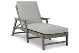 Visola Gray Chaise Lounge with Cushion by Ashley at Eve Furniture