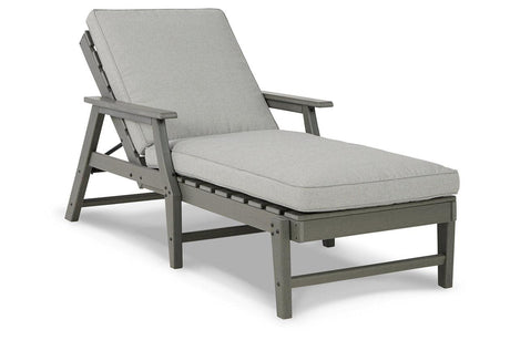 Visola Gray Chaise Lounge with Cushion by Ashley at Eve Furniture