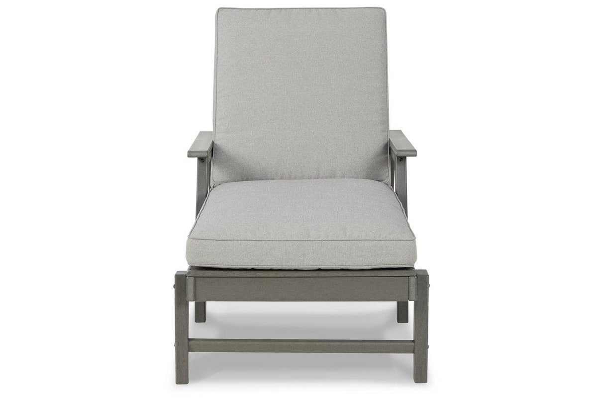 Visola Gray Chaise Lounge with Cushion by Ashley at Eve Furniture