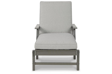 Visola Gray Chaise Lounge with Cushion by Ashley at Eve Furniture