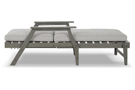 Visola Gray Chaise Lounge with Cushion by Ashley at Eve Furniture