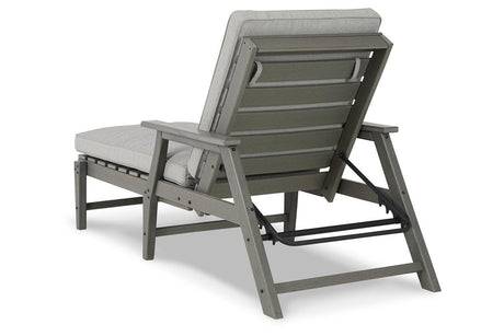 Visola Gray Chaise Lounge with Cushion by Ashley at Eve Furniture