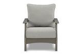 Visola Gray Outdoor Loveseat and 2 Chairs with Coffee Table by Ashley at Eve Furniture