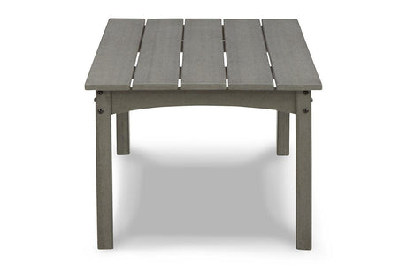 Visola Gray Outdoor Sofa and 2 Chairs with Coffee Table by Ashley at Eve Furniture