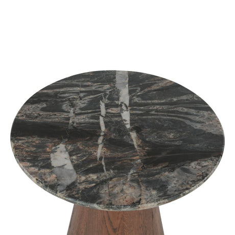 Vista 22" Side Table with Lava Marble and Dark Mango Base by Home Trends & Design at Eve Furniture