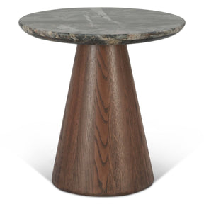 Vista 22" Side Table with Lava Marble and Dark Mango Base by Home Trends & Design at Eve Furniture