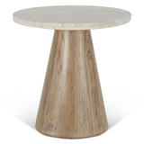 Vista 22" Side Table with White Travertine and Light Base by Home Trends & Design at Eve Furniture