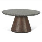 Vista 36" Coffee Table with Lava Marble and Dark Mango Base by Home Trends & Design at Eve Furniture