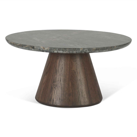 Vista 36" Coffee Table with Lava Marble and Dark Mango Base by Home Trends & Design at Eve Furniture