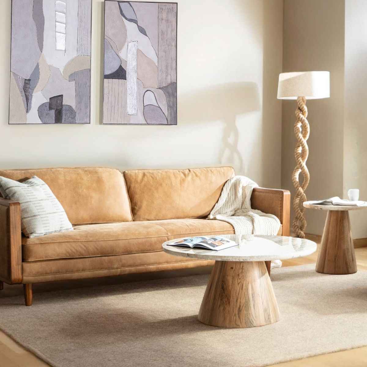 Vista 36" Coffee Table with White Travertine and Light Base by Home Trends & Design at Eve Furniture