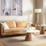 Vista 36" Coffee Table with White Travertine and Light Base by Home Trends & Design at Eve Furniture