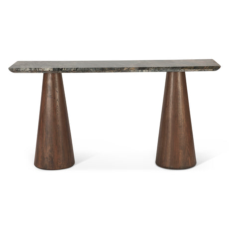 Vista 60" Console Table with Lava Marble and Dark Mango Base by Home Trends & Design at Eve Furniture