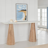 Vista 60" Console Table with White Travertine and Light Base by Home Trends & Design at Eve Furniture